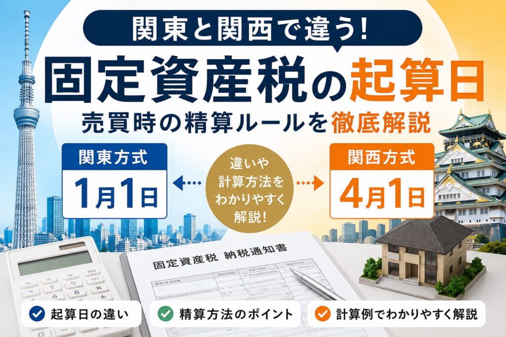 関東と関西で違う固定資産税の起算日｜売買時の精算ルールを徹底解説