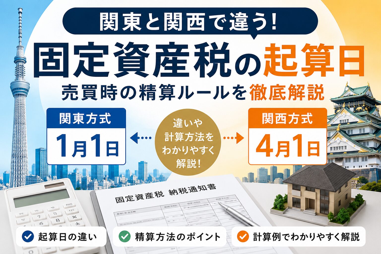 関東と関西で違う固定資産税の起算日｜売買時の精算ルールを徹底解説