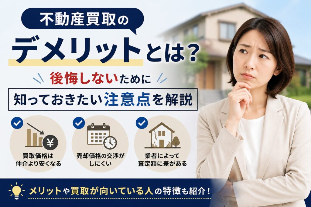 不動産買取のデメリットとは？後悔しないために知っておきたい注意点を解説