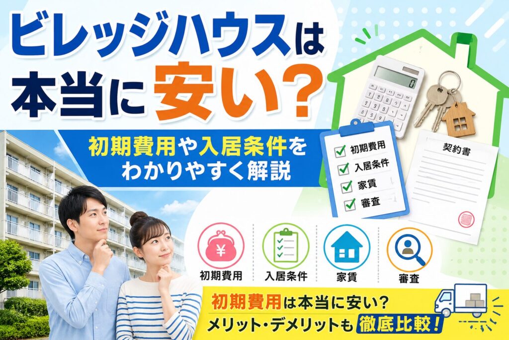 ビレッジハウスは本当に安い？初期費用や入居条件をわかりやすく解説
