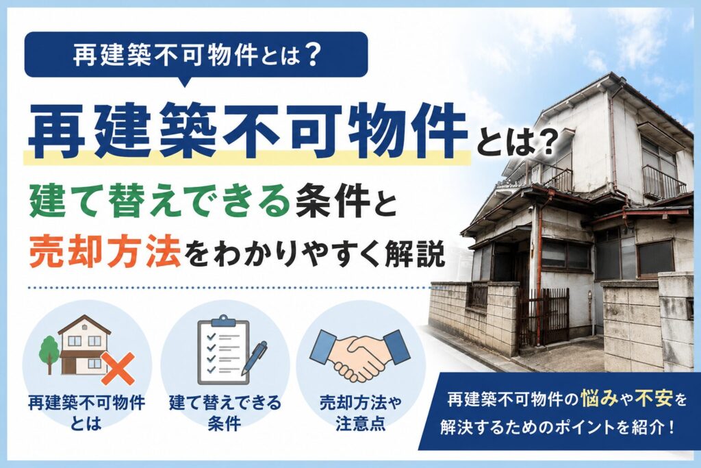 再建築不可物件とは？建て替えできる条件と売却方法をわかりやすく解説